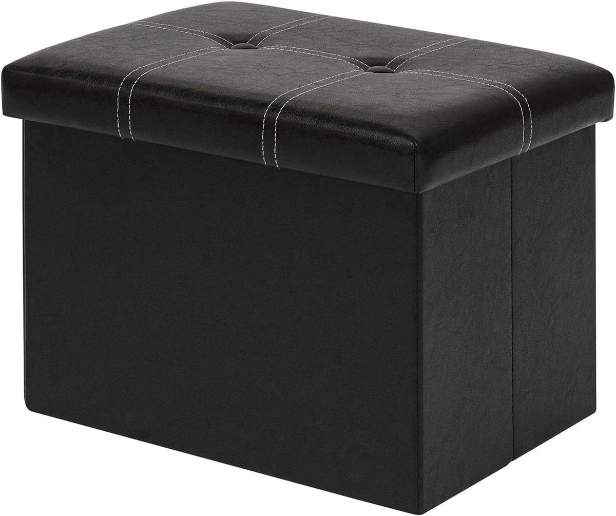 Opbergkruk - Zitbank Kruk - Rondom Huis - Opvouwbaar - 42 x 32 x 32 cm - Zwart