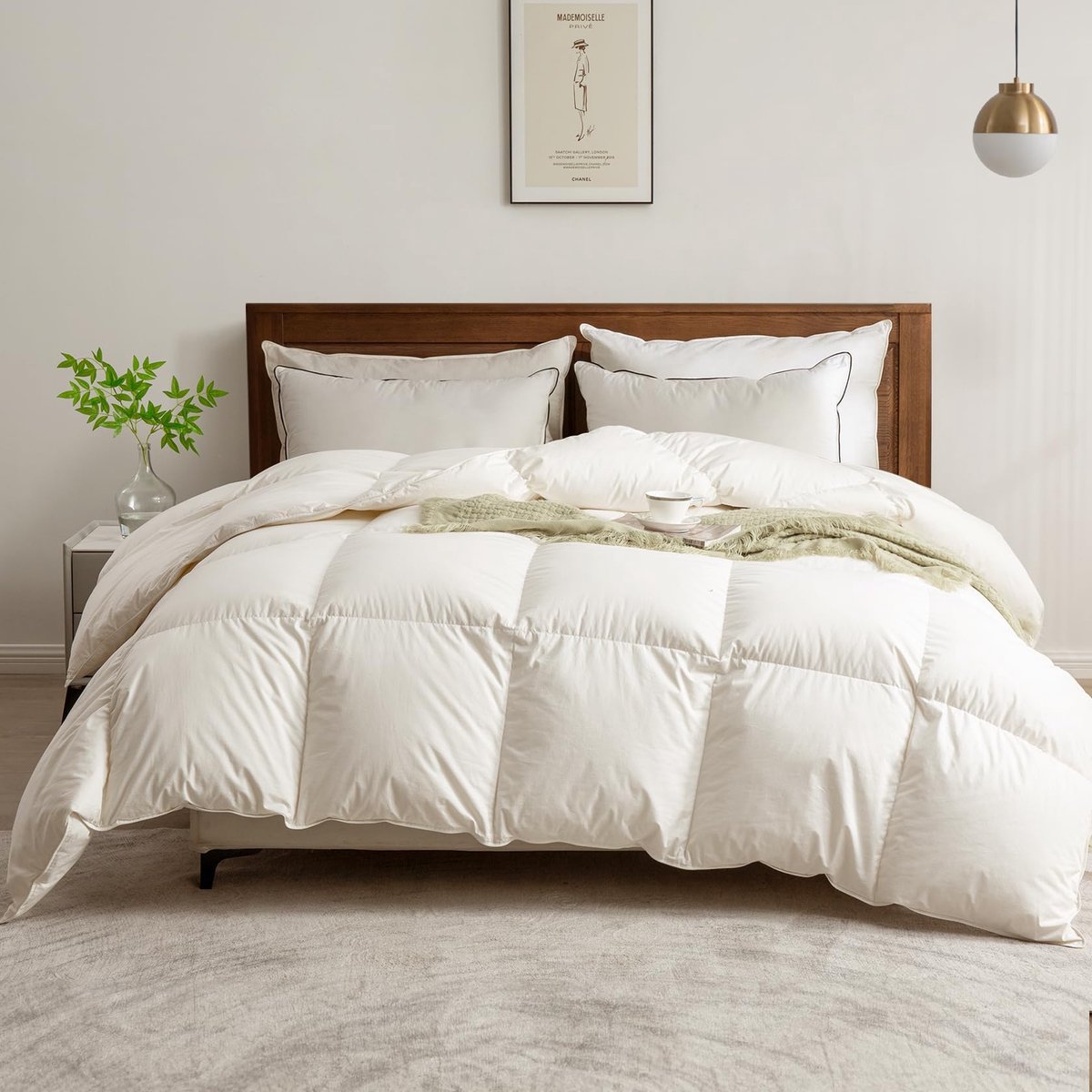 Donsdekbed 200 x 200 cm – Medium Warmte, 4-Seizoenen Dekbed, Ganzendons & Veren, Tijk van 100% Biologisch Katoen, Öko-Tex & RDS Gecertificeerd