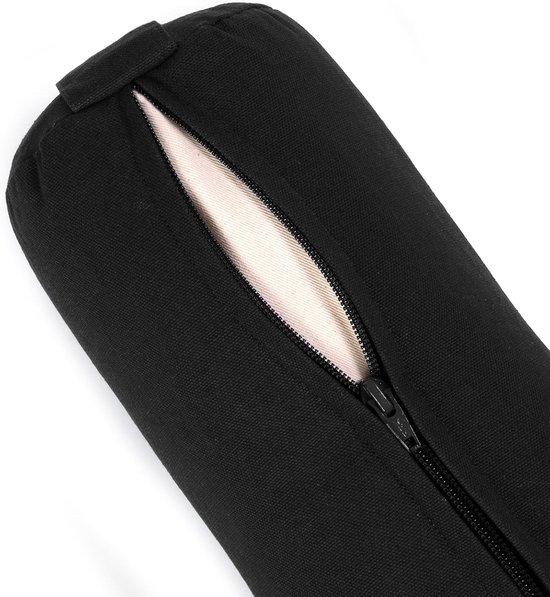 Mini Yoga Bolster - Boekweit Bolster - Yoga Rugstrekken - Biologisch Katoen - 32x12cm - Zwart van MINI — afbeelding 2