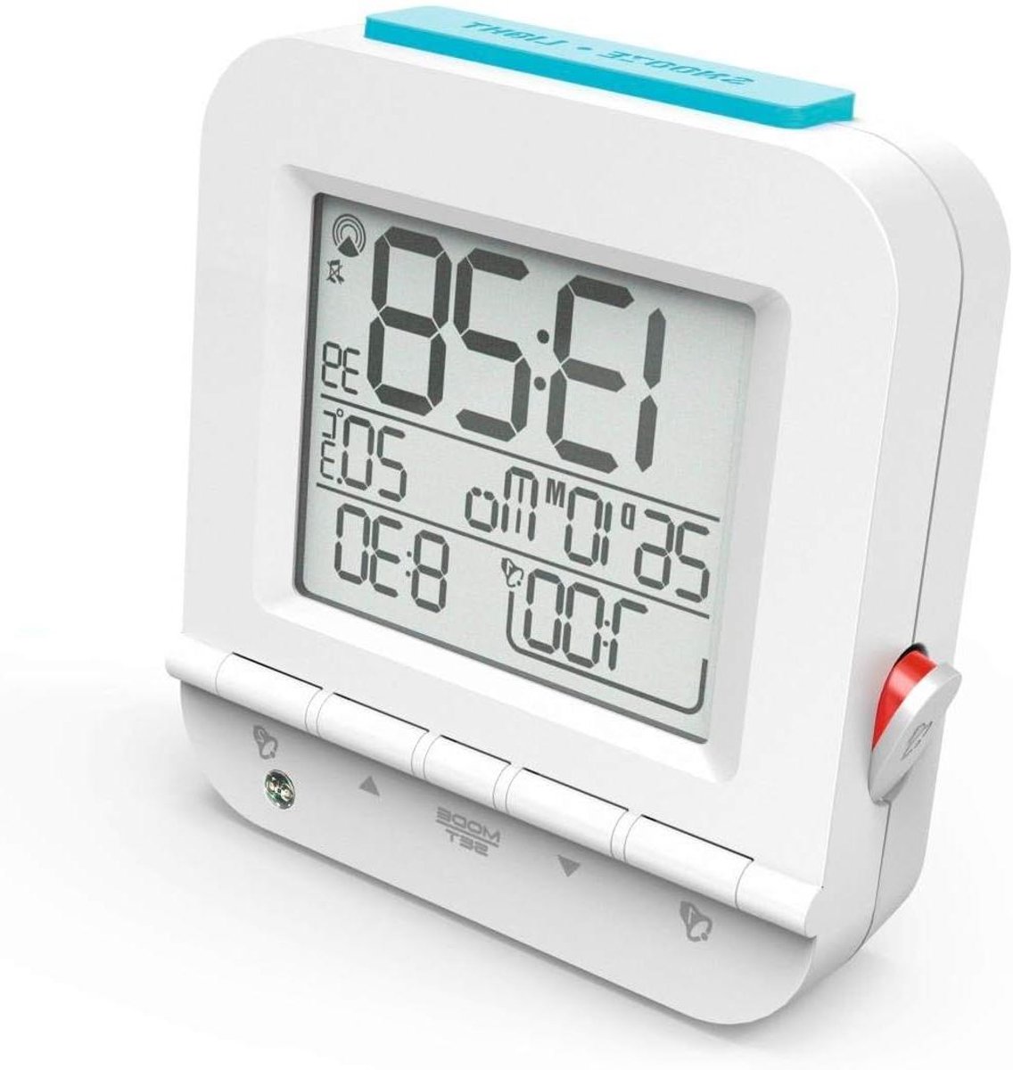 Digitale Wekker - Radio Klok - Wakker Worden - Dubbel Alarm - 9.4 x 2.5 x 10 cm - Wit