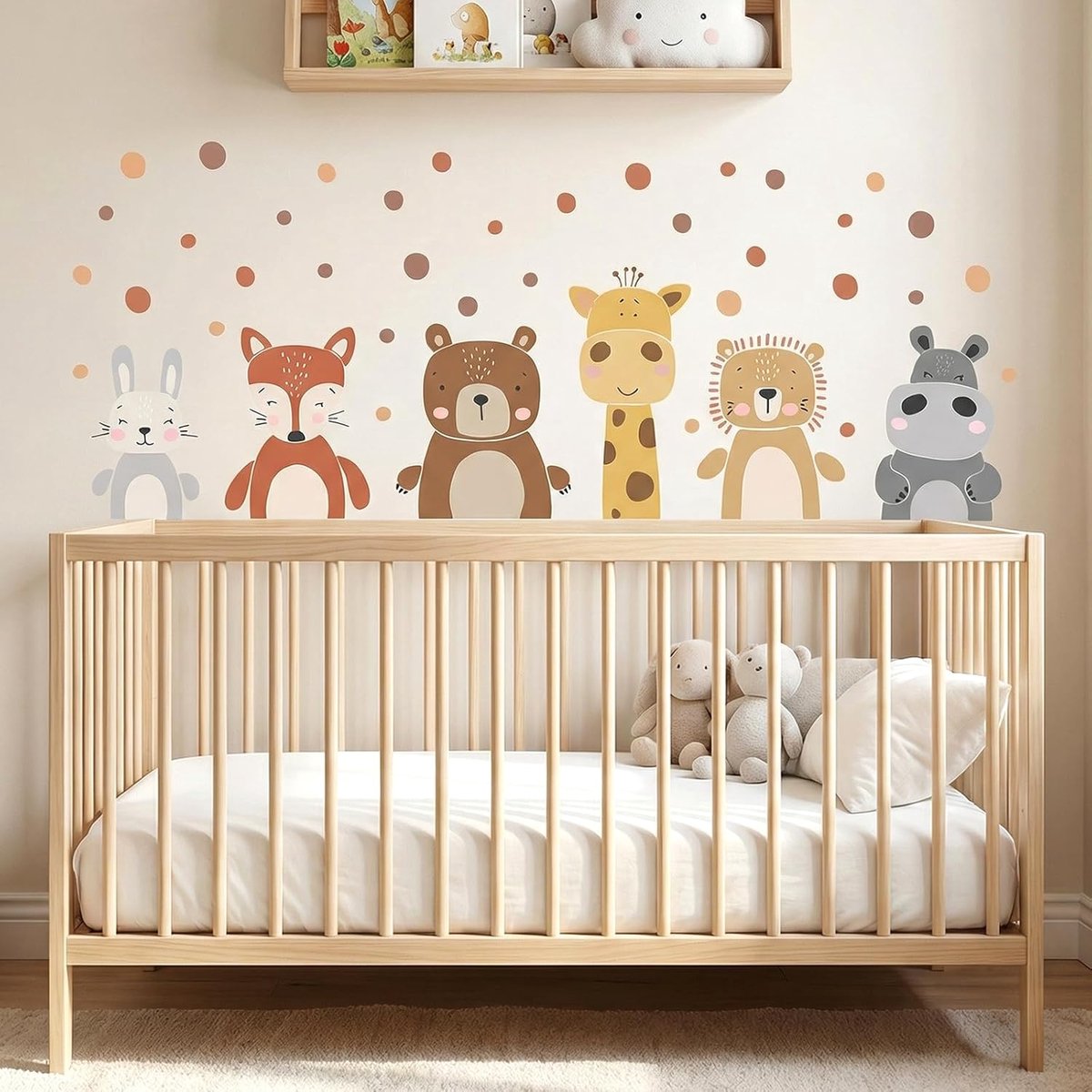 Muursticker bosdieren muursticker safari dier met stippen polka muursticker wanddecoratie voor kinderen babykamer slaapkamer woonkamer