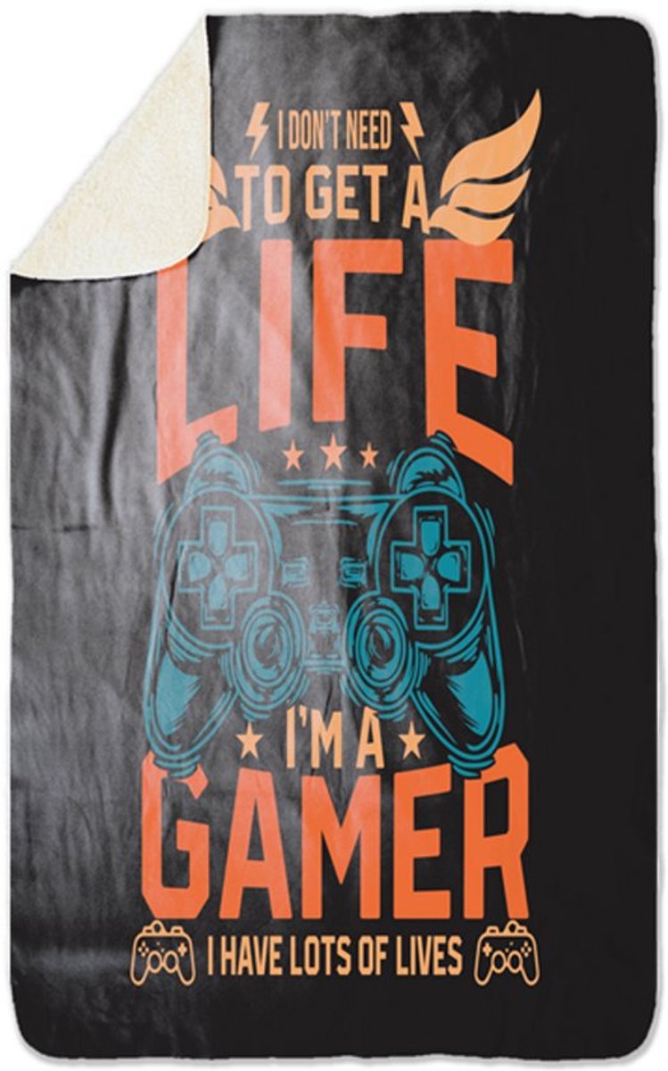 Fleecedeken Gamer, 96x146cm, Polyester Sherpa, FD2025009