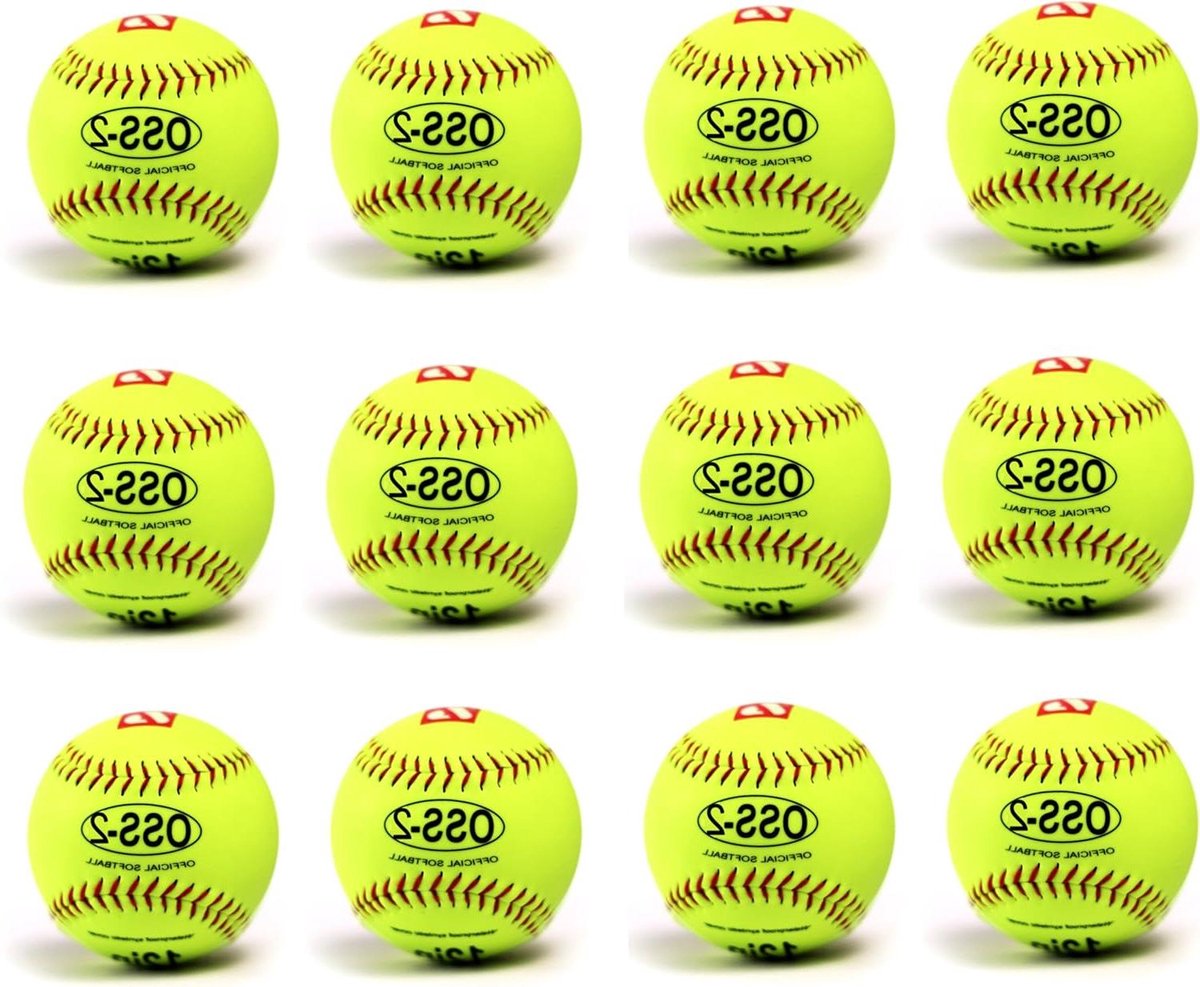 Softbal Ballen - Trainingsballen - Sport Oefenen - Vinyl Bekleding - 12 Stuks - Geel