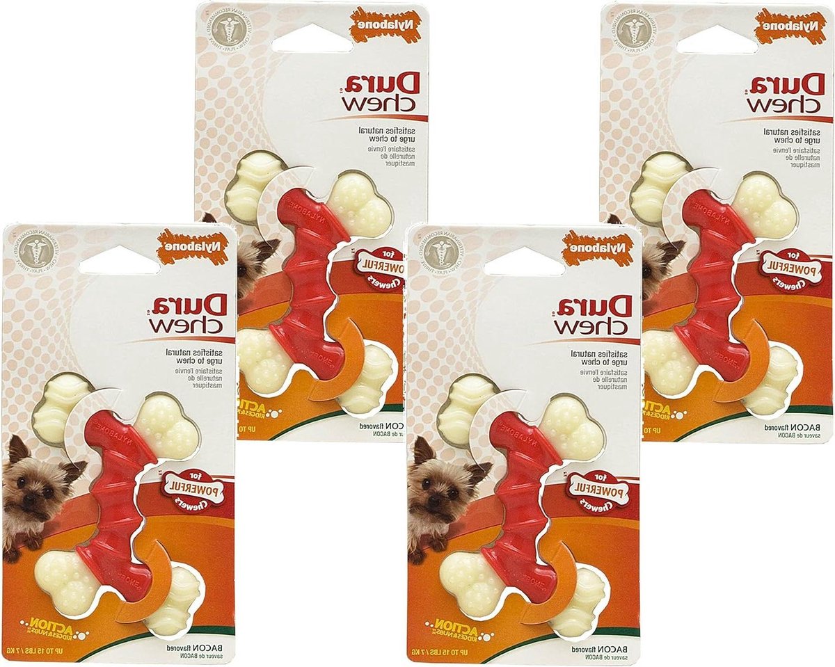 Honden Chew Speeltje - Kauwspeeltje Hond - Tanden Reinigen - Duurzaam Nylon Materiaal - Tot 7 kg - Bacon Smaak