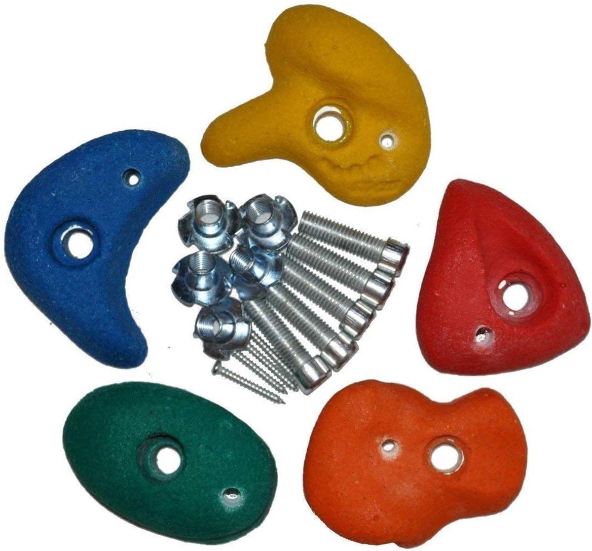 Klimstenen Set - Klimblokken Speeltoestel - Buiten Klimmen - Inclusief Bevestigingsmateriaal - 5 stuks - Multicolor