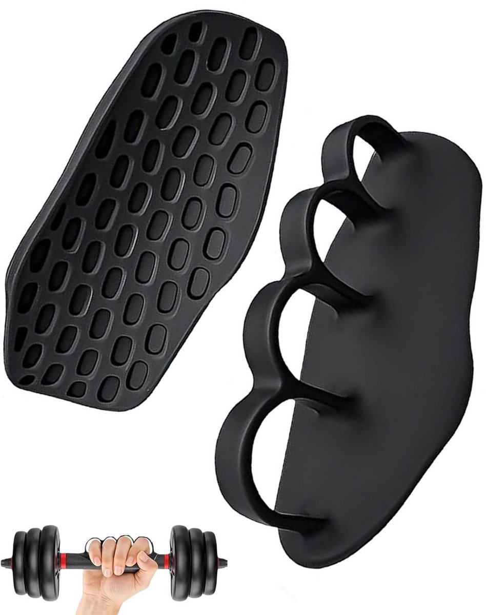 1 paar antislip fitnessgrepen voor mannen en vrouwen, ergonomische handschoenen van siliconen ter bescherming van de handen, voor lange halter, heffen, training, pull-ups