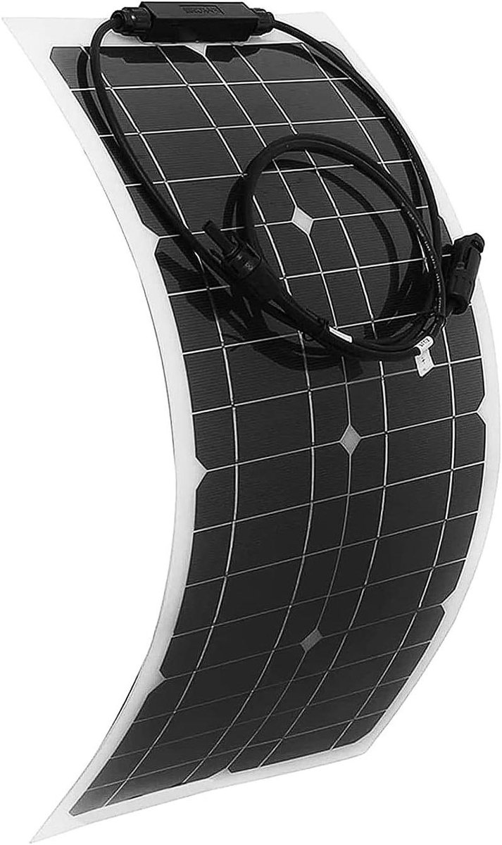 Flexibel Zonnepaneel - Monokristallijn Paneel - Energie Opwekken - Waterdicht Ontwerp - 540 x 280 mm - Zwart