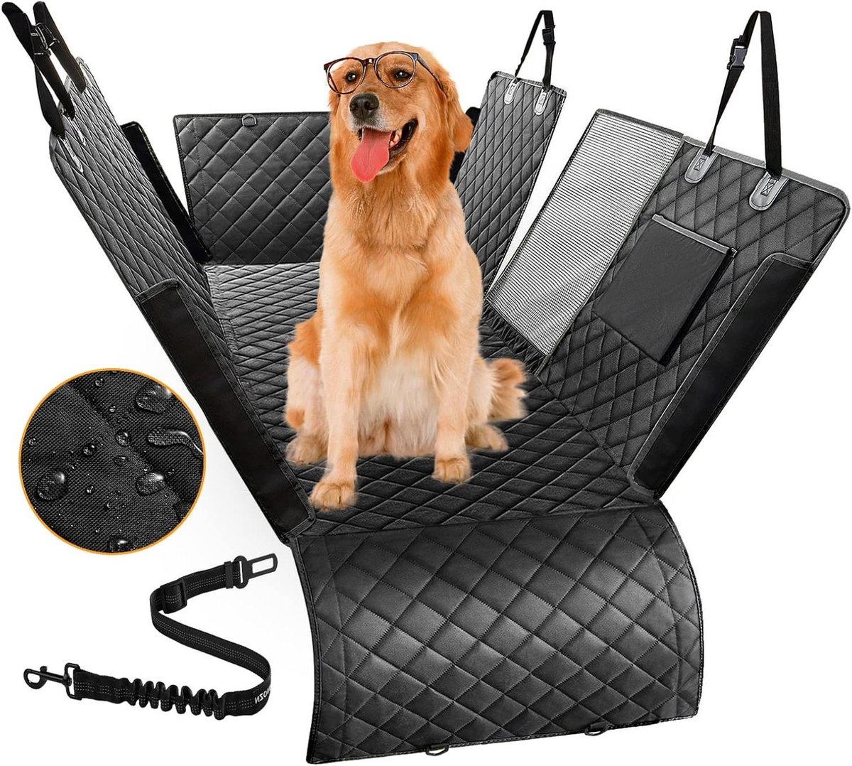 Achterbankhoezen Honden - Hondenmat Auto - Bescherming Auto - Waterdicht Met Mesh - 150 x 1626 cm - Zwart