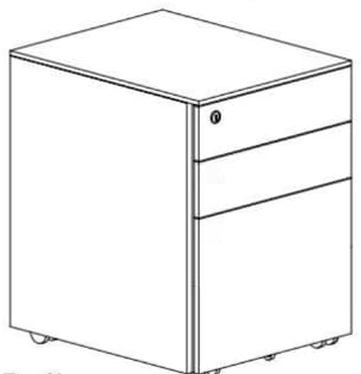 Archiefkast Met Lades - Mobiele Ladekast Kantoor - Documenten Opbergen - Centraal Sluitingssysteem - 52.5 x 45.5 x 65.5 cm