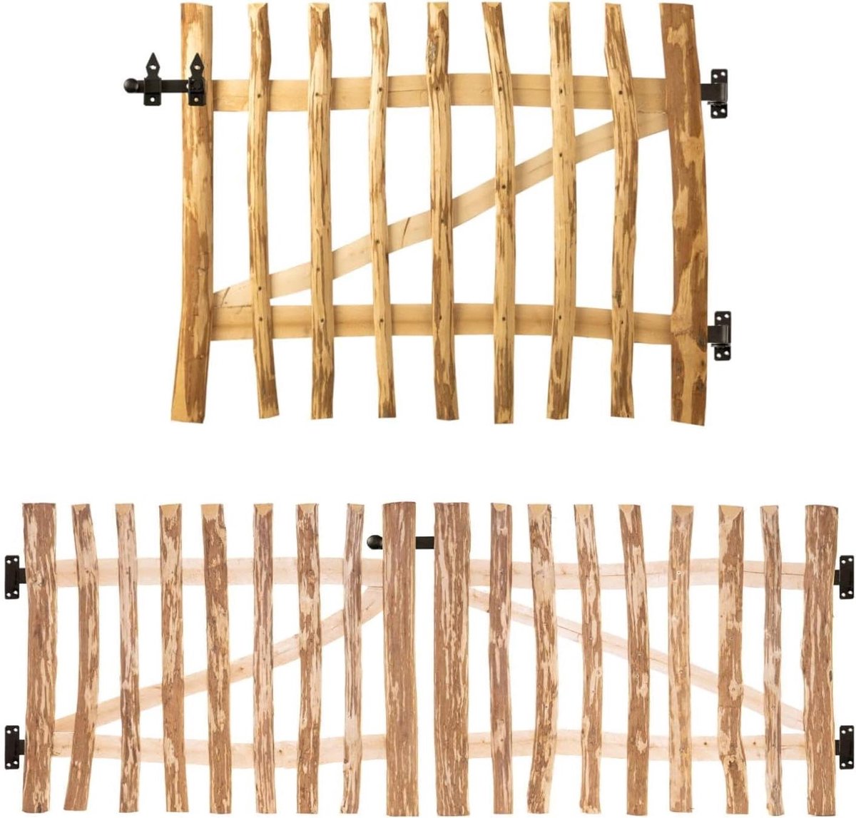 Tuinpoort Bouwpakket - Houten Poort - Toegang Creëren - Hazelnoothout Natuurlijk - 80x80 c
