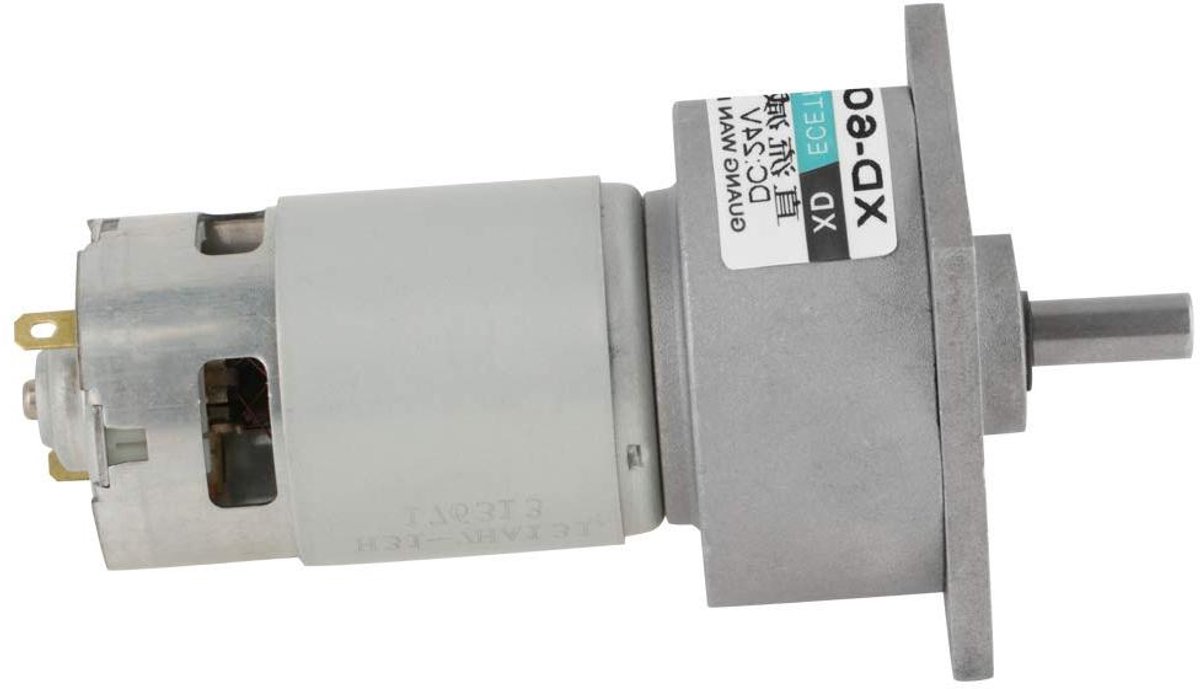 Reductiemotor DC - Motor met tandwielen - Automatisering projecten - Hoog koppel laag geluid - 60x100 mm - Metaal
