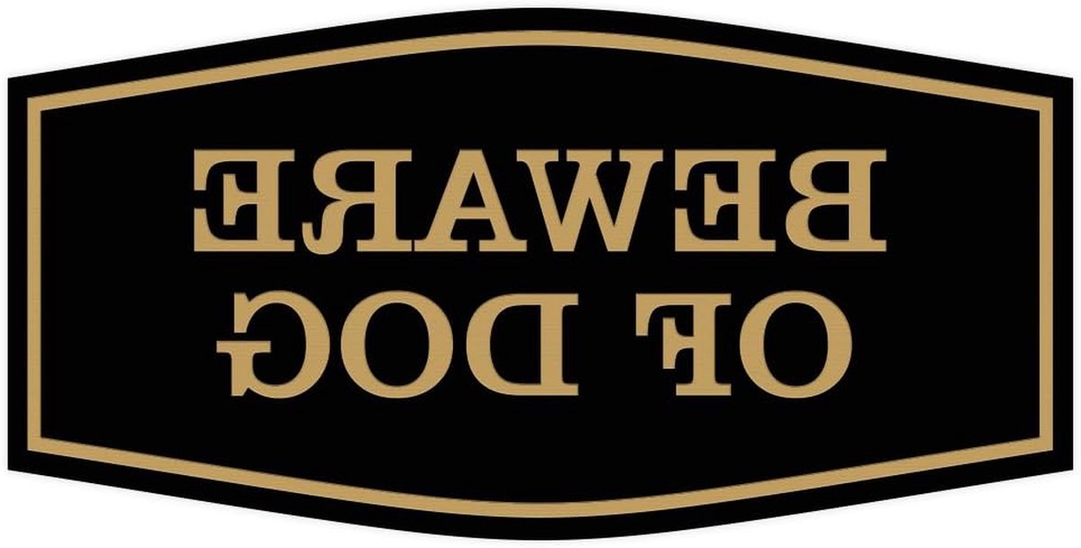Hond Bord - Waarschuwingsbord Huis - Huis Beveiligen - Matte Afwerking - Medium Formaat - Zwart Goud