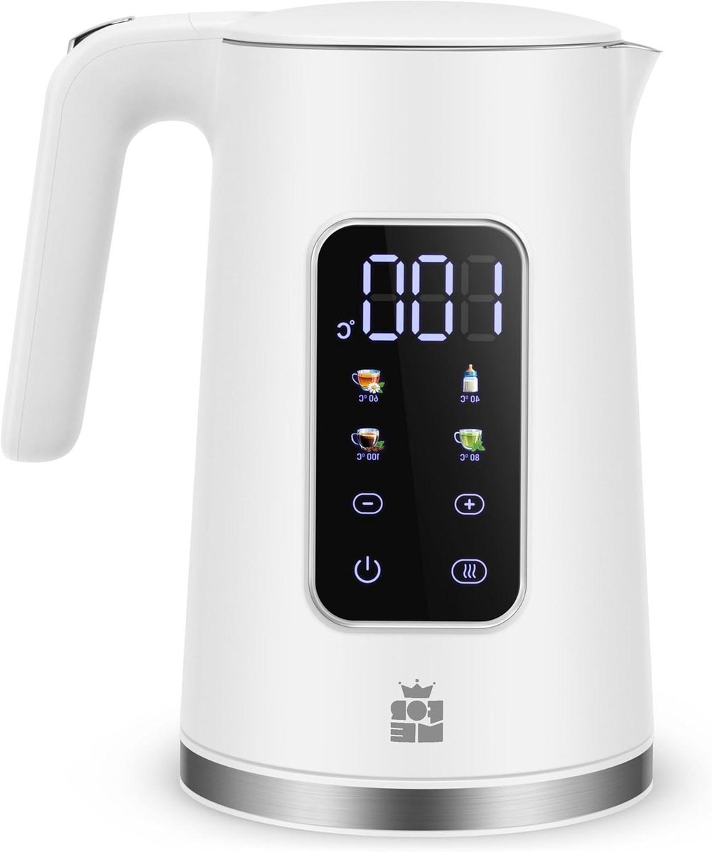 Waterkoker Temperatuurregeling - Theeketel Instelbaar - Thee Zetten - Warmhoudfunctie 2 Uur - 17 Liter - Wit
