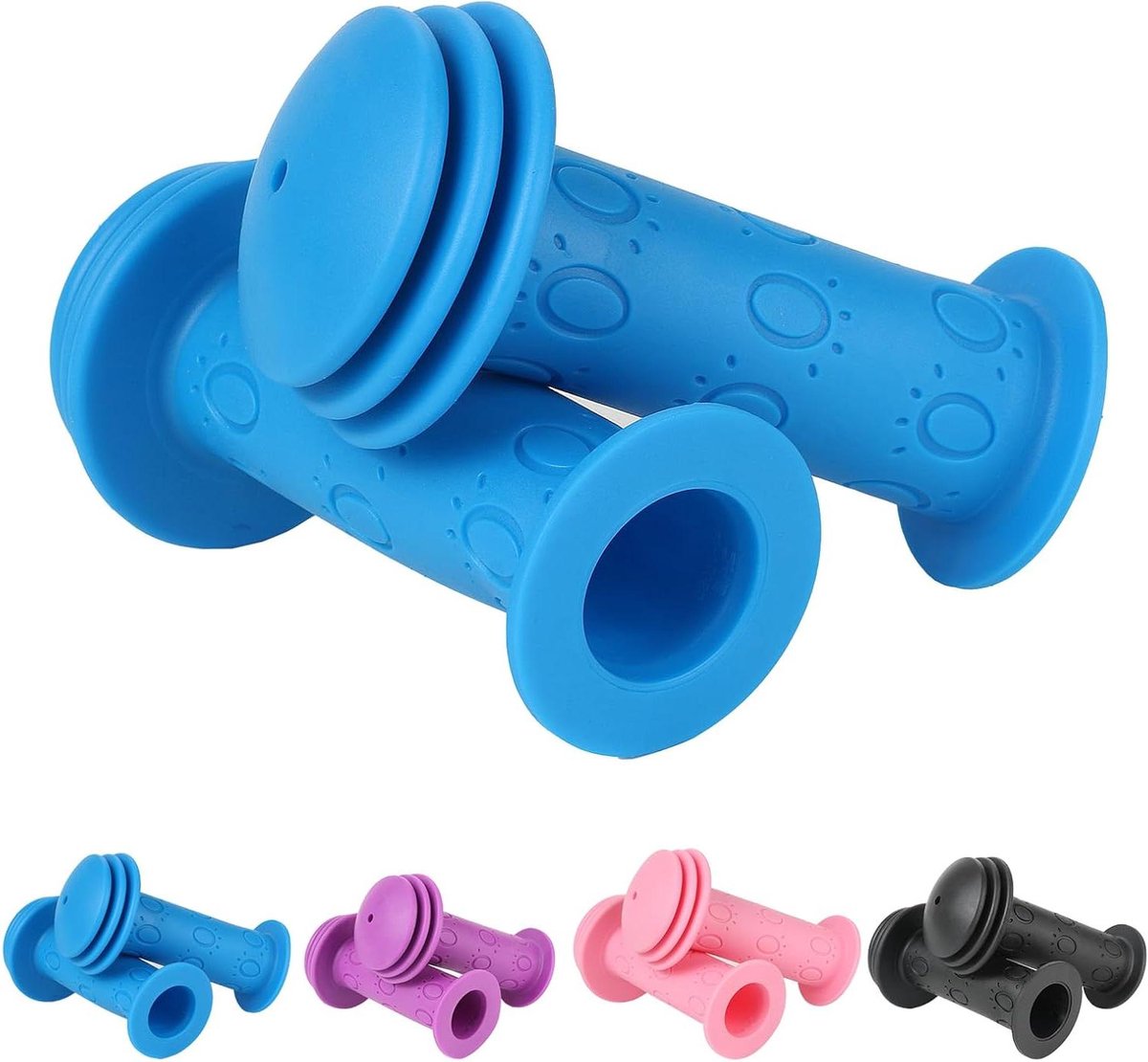 Fietsstuur Handvatten - Kinderhandvatten - Veilig Fietsen - Antislip Rubber - 105 mm Lengte - Blauw
