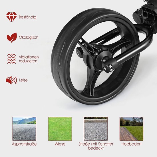 Golftrolley 3-wiel - Golfkar Opvouwbaar - Golfen Ondersteunen - Verstelbare Handgreep - 15 kg Draaglast - Zilver — afbeelding 2