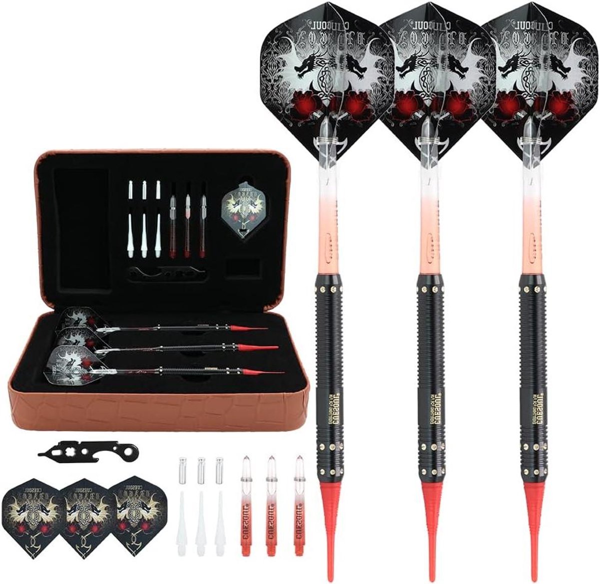 Dartset Zachte Punt - Dartpijlen Set - Precisie Werpen - Messing Vaten Design - 16 Gram - Meerdere Kleuren