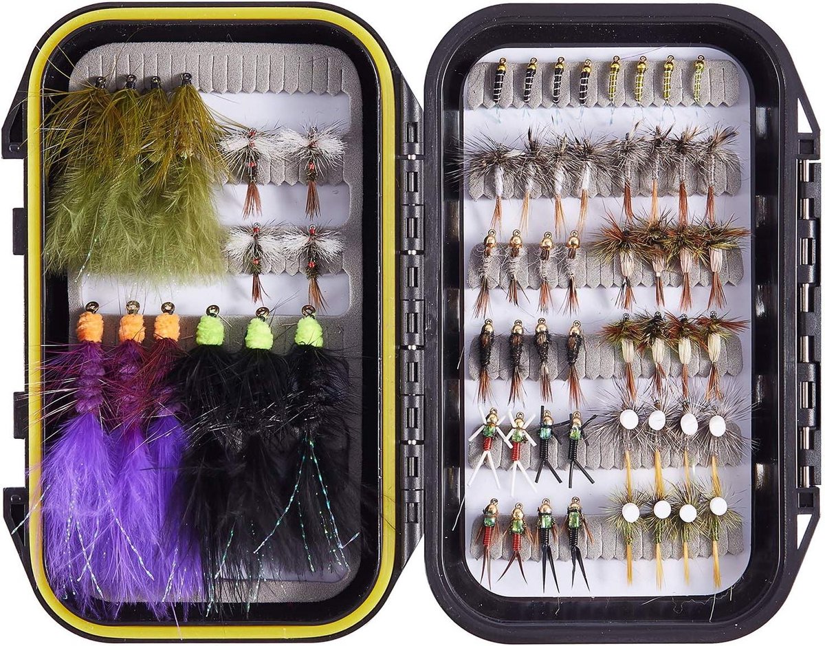 Vliegvis Set - Vis Lokaas - Vissen Vangen - Realistische Patronen - 62 Stuks - Multicolor