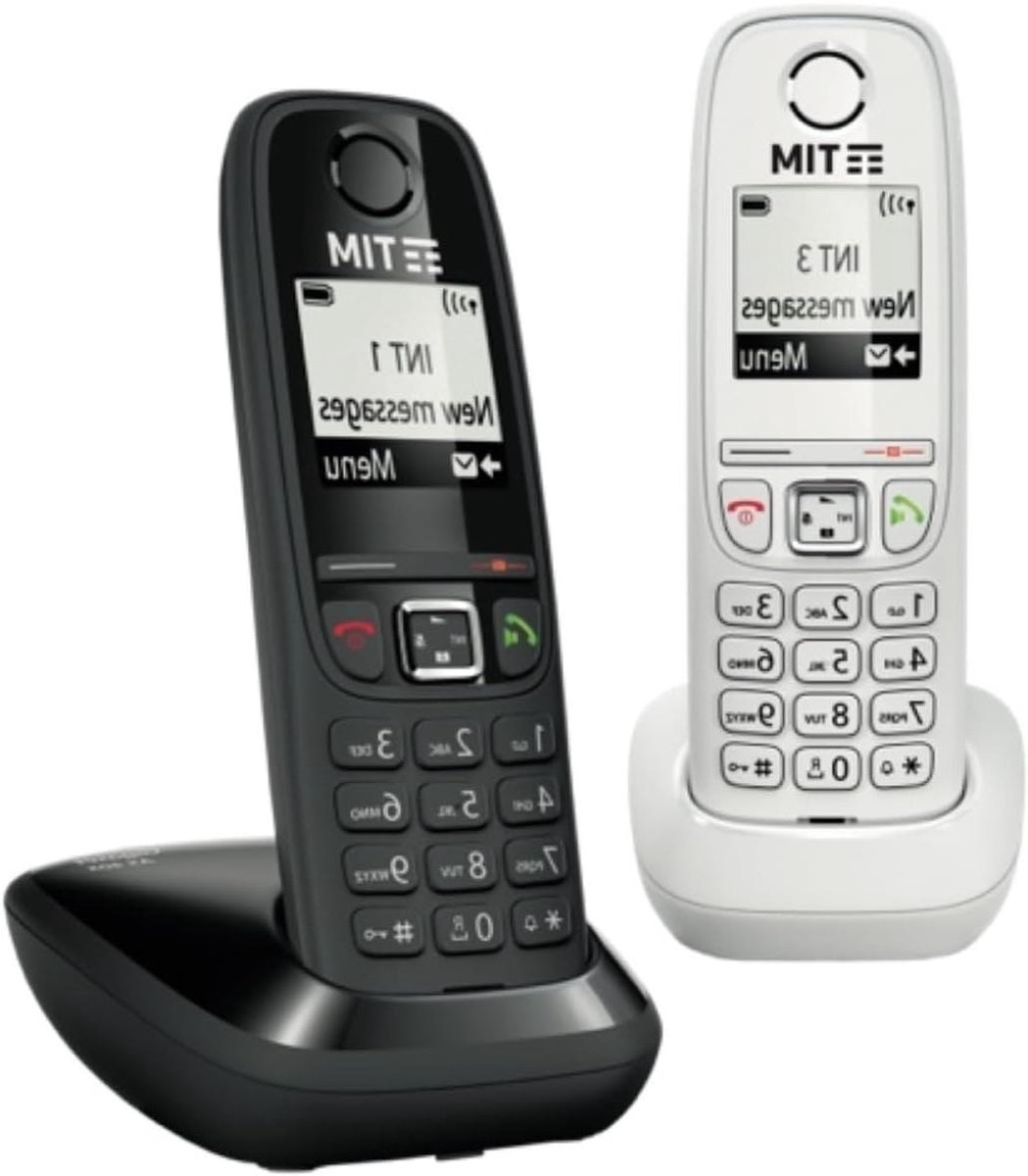 Draadloze Telefoon - Huistelefoon Set - Thuis Bellen - Twee Handsets - 2 Pack - Zwart