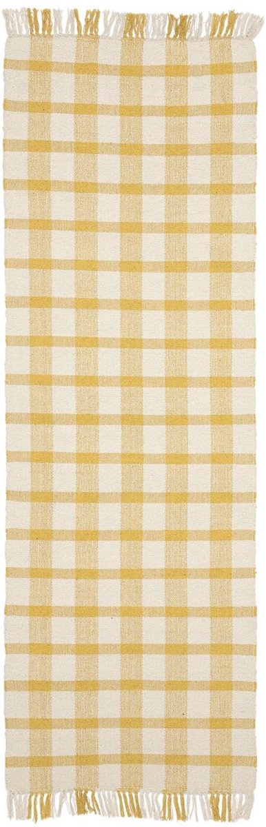 Vloerkleed, Moderne, 80 x 250 cm, Rechthoekig, Laagpolig, Woonkamer, Slaapkamer, Hal, Alleen chemisch reinigen, Mosterd Geel/Natural