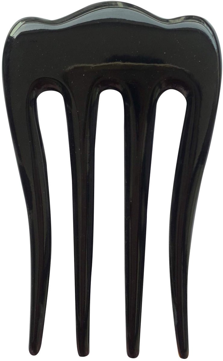Haarvork 4 Tanden van Natuurlijk Hoorn – Handgemaakte Haarspeld 10 x 6,5 cm – Elegante Haaraccessoire voor Knot en Opgestoken Haar