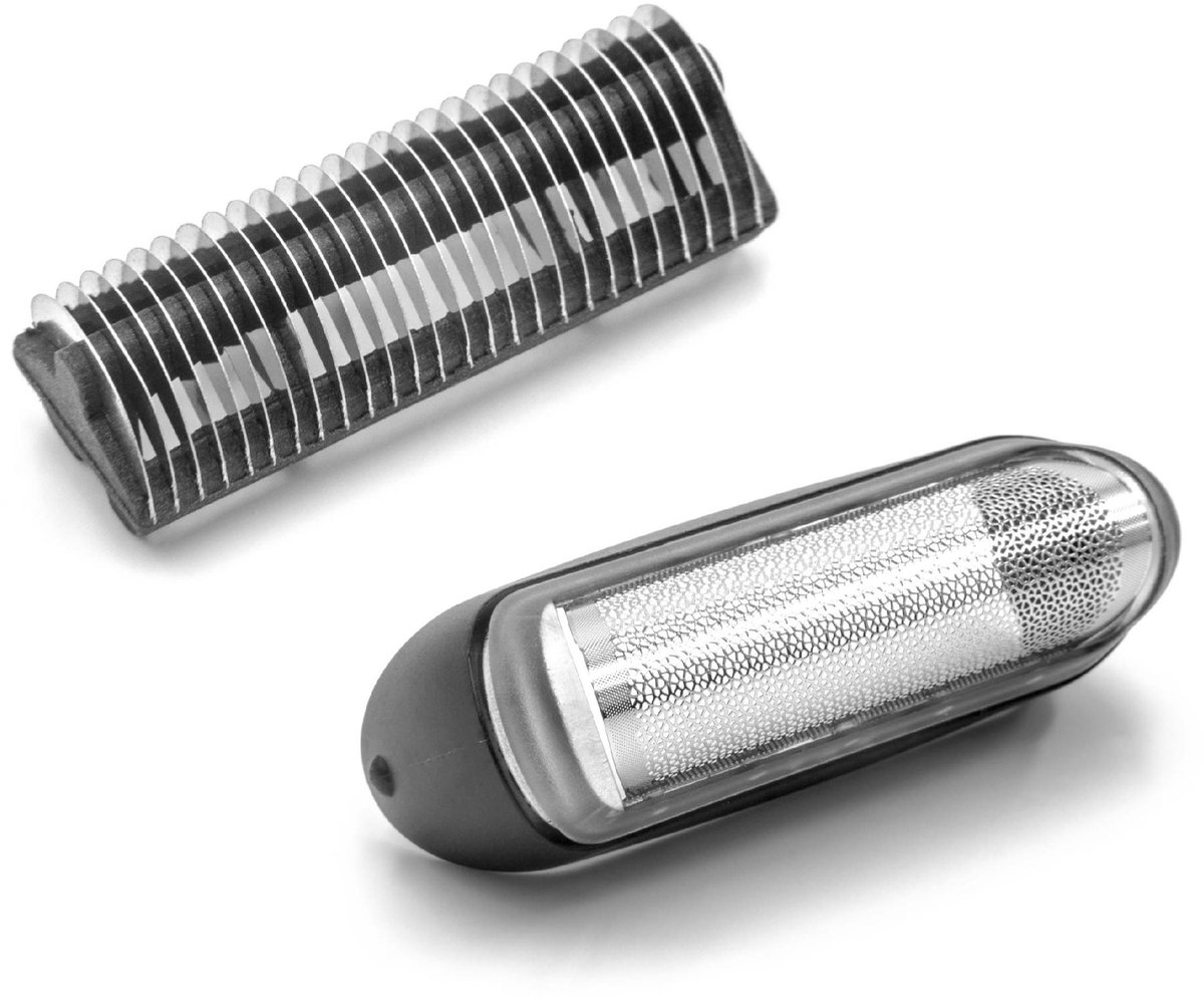 vhbw 1x Mesblok, 1x Scheerfolie met Frame, compatibel met Braun 5730, 5728, 5729, 2878, 5727, 2876 scheerapparaten - Combinatiepakket Zwart Zilver