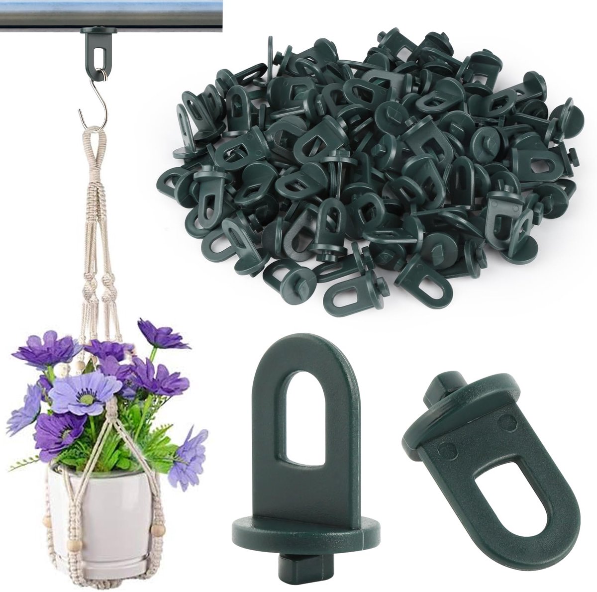 Broeikasclips, stabiele ogen, met hoog draagvermogen, kunststof ophangvoorzieningen, broeikasaccessoires voor broeikas, plantengordijn