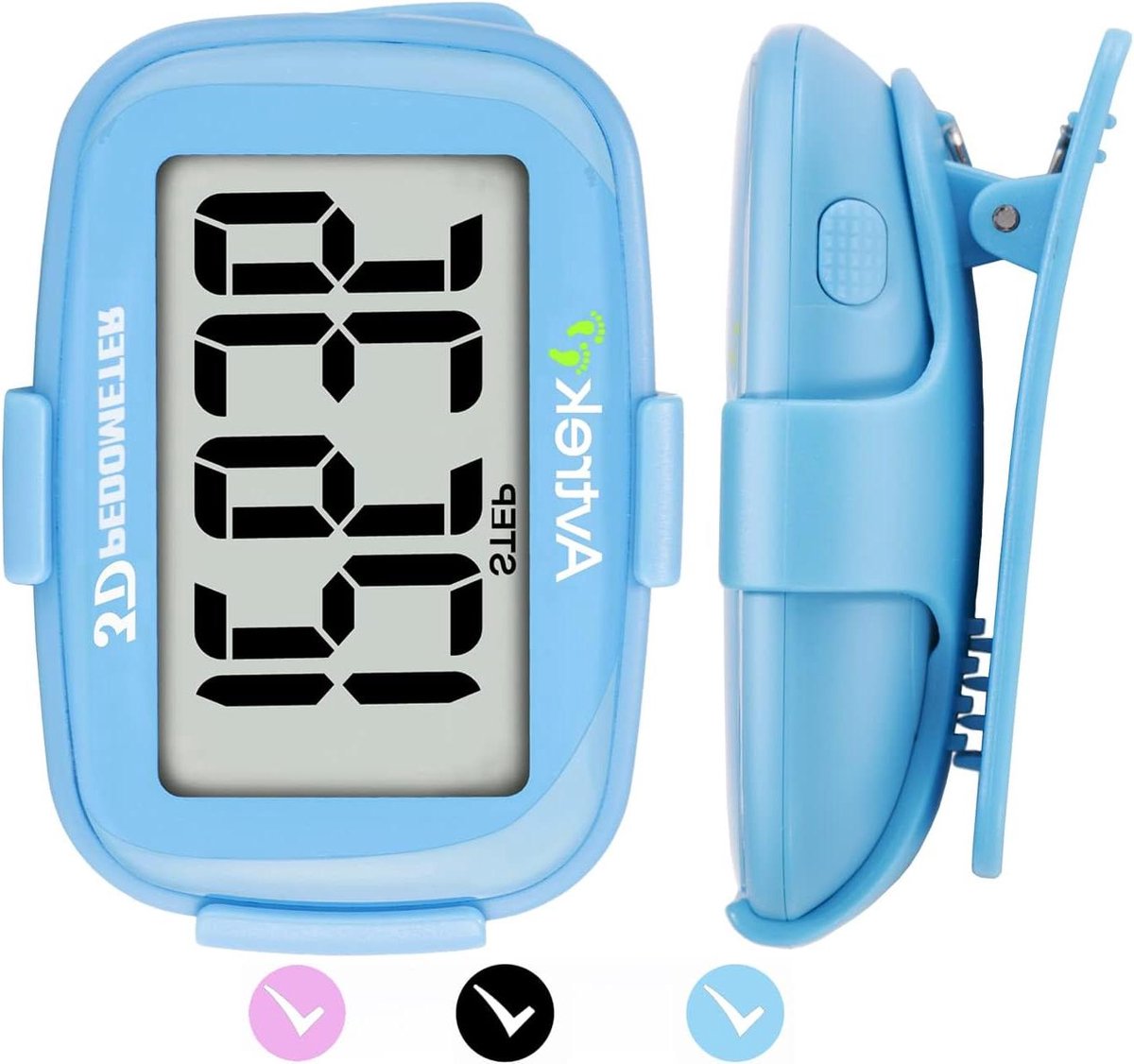 Stappenteller Clip - Fitness Tracker - Dagelijkse Beweging - Geen Smartphone Nodig - 0.96 Inch Display - Blauw