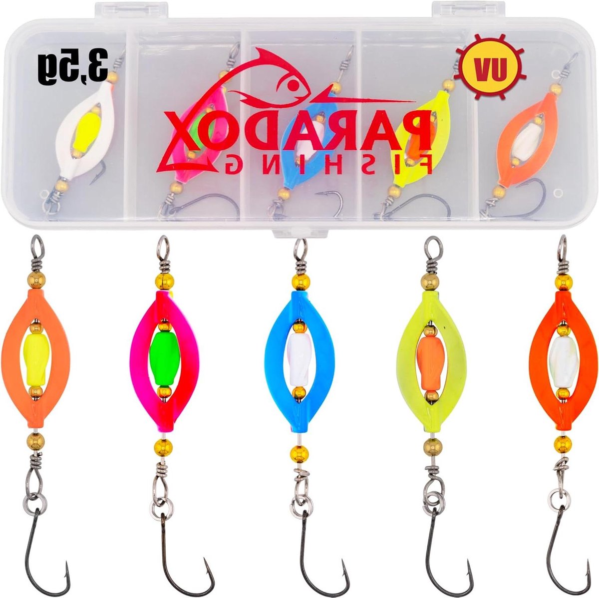 Twister Spinner Set - Forellen Lokaas - Vissen Op Forel - UV Actieve Kleuren - 5 Stuks 3.5g - Multi-Color