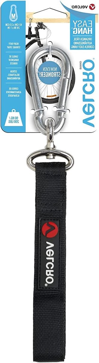 Hangband - Opbergband - Items Ophangen - Verstelbaar & Herbruikbaar - 61 cm - Zwart