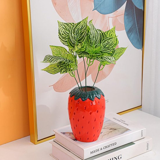 Aardbei Keramische Vaas - Fruit Bloempot - Decoratief Gebruik - Uniek ...