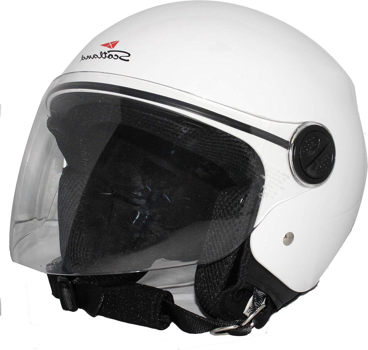 Scooterhelm - Motorhelm Demi-jet - Veilig Rijden - Krasbestendig Vizier - Maat L - Wit