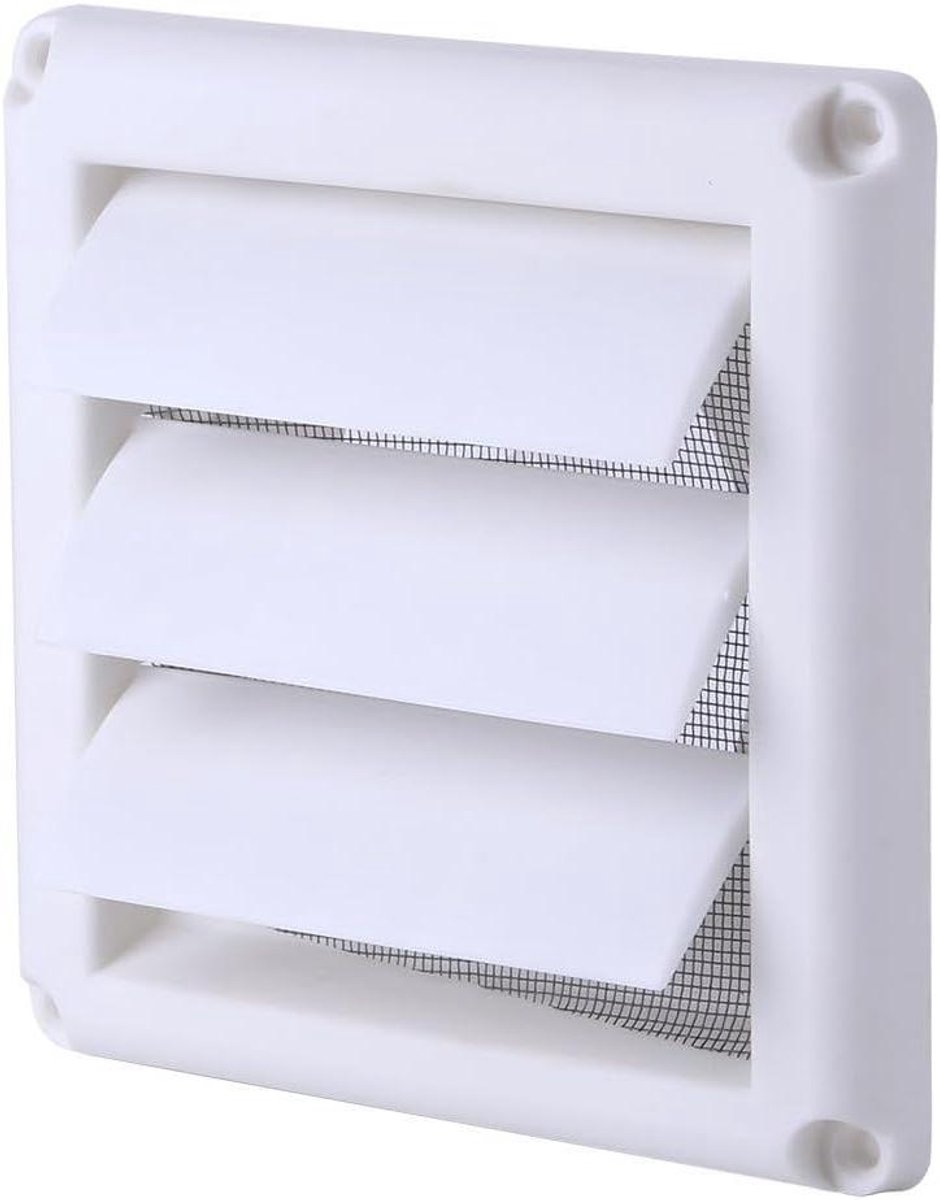 Wandventilatie Rooster - Luchtventiel Rooster - Frisse Lucht - Automatisch Openend Scherm - 15 x 15 cm - Wit