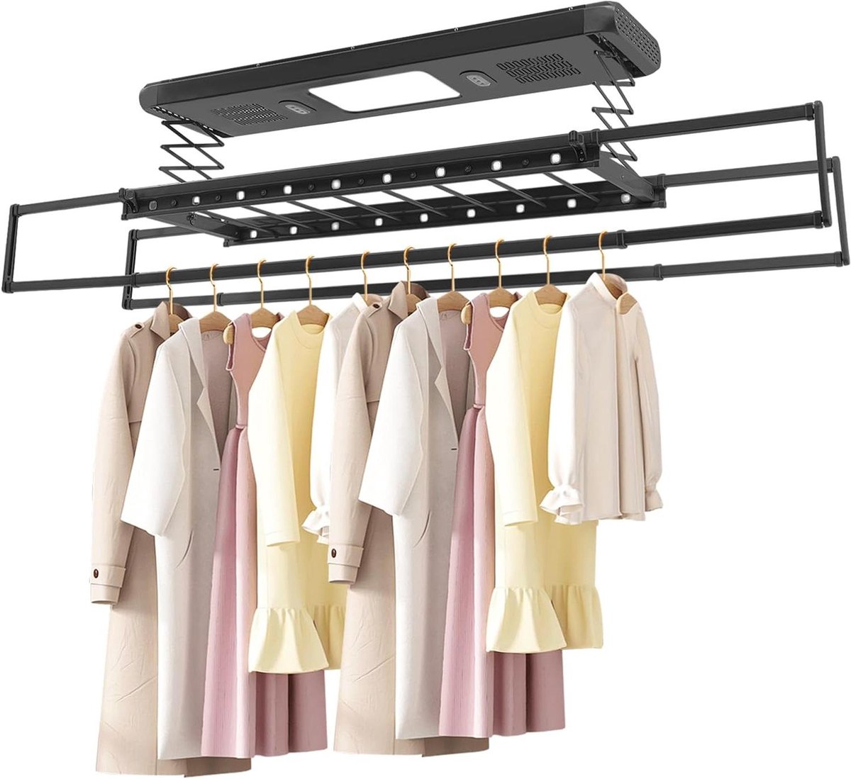 Elektrisch Wasrek Automatische Droger Kleding Drogen Blauwlicht Sterilisatie Intrekbaar Ontwerp Zwart