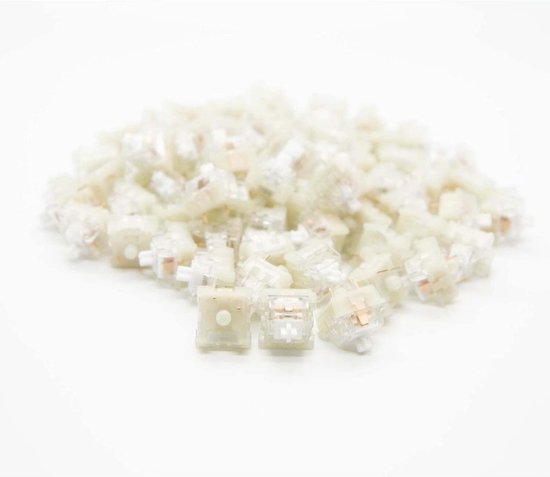 Mechanische Toetsenbord Switches - Lineaire Switches - Typen en Gamen - Verbeterde Soepelheid - 110 Stuks - Transparant Wit — afbeelding 3