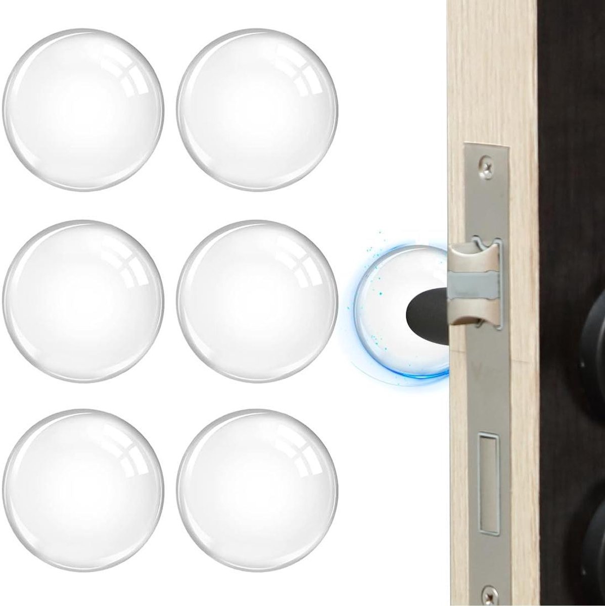 Zelfklevende Deurstop - Muurstickers Bumpers - Bescherming Deuren Muren - Schokabsorberend Rubber - 6 Stuks 40mm - Transparant