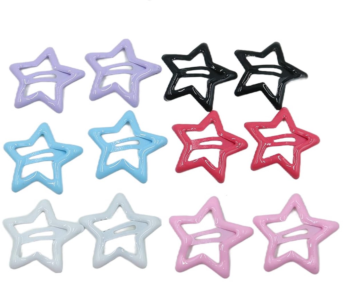 24-delige set haarclips met strikjes – Sterclips voor vrouwen en meisjes – Mini haaraccessoires voor vlechten, concerten en kerst.
