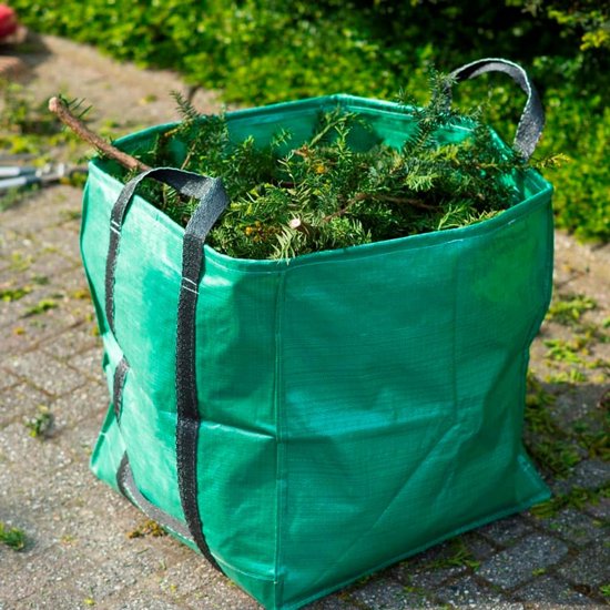 1x Groene vierkante tuinafvalzakken opvouwbaar 252 liter - Tuinafvalzakken - Tuin schoonmaken/opruimen - Tuinonderhoud van Easyline — afbeelding 3