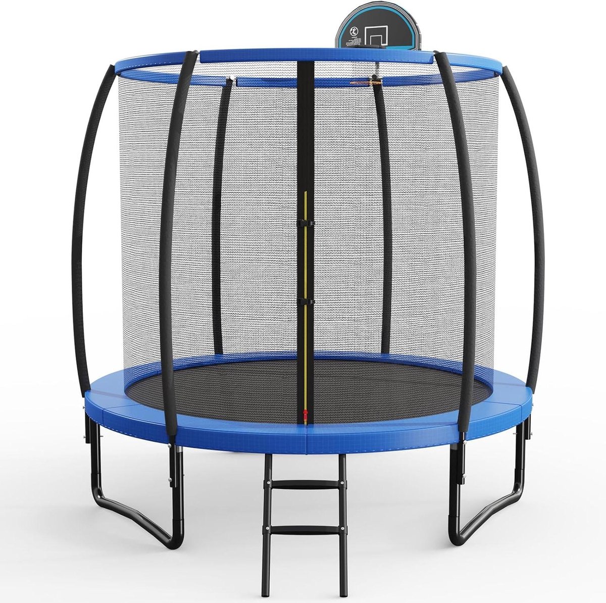 Trampoline met Basket - Tuin Speeltoestel - Buiten Spelen - Inclusief Basket en Ladder - 244 cm Diameter - Blauw Zwart