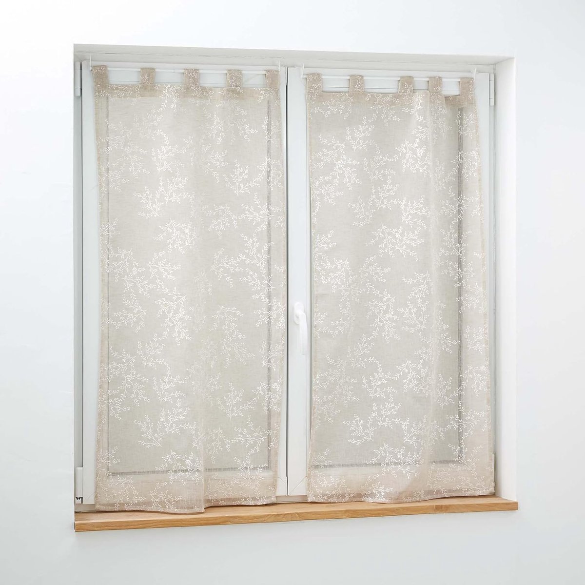 douceur d'intérieur, Paar rechts met lussen (2 x 60 x 120 cm) Karla Taupe, geweven voile