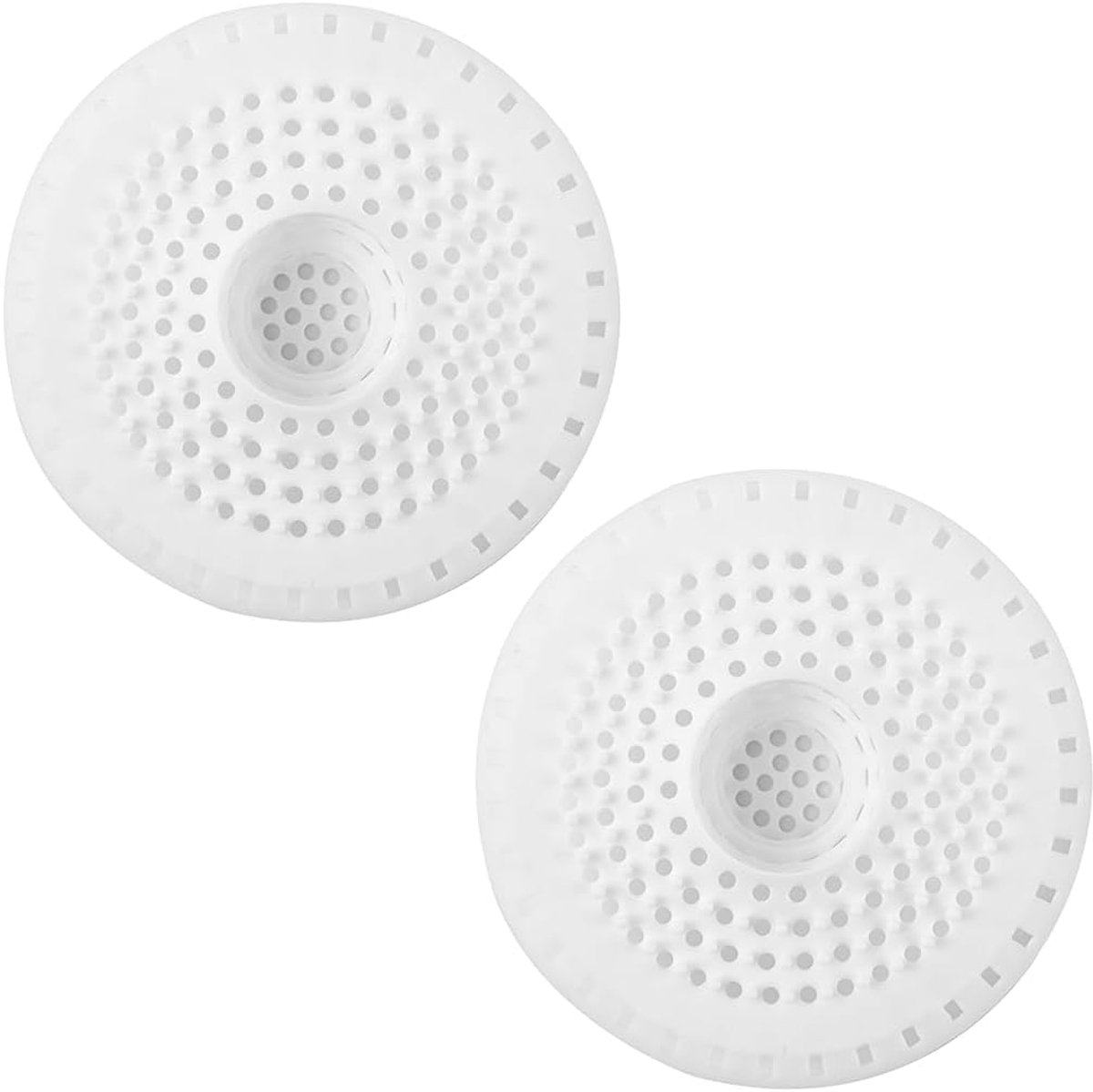 2 stuks afvoerzeef, siliconen haarzeef, douche voor badkamer, universele douchezeef, afvoervanger, badstop, wastafel, afvoerafdekking, verstoppingsbescherming, keukenaccessoires, wit