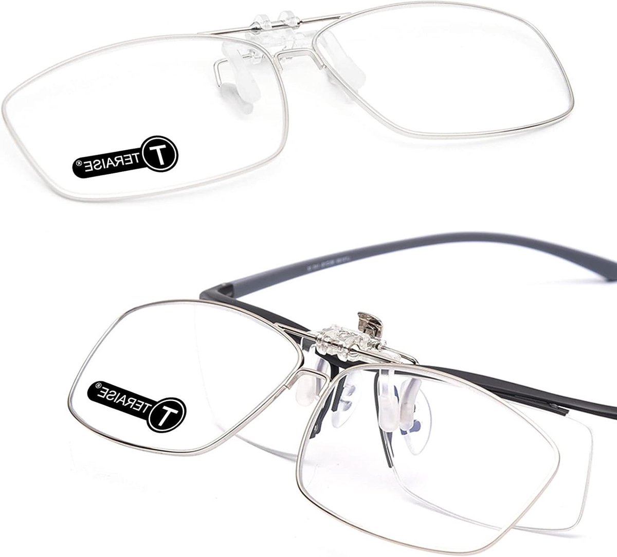 Leesbril clip-on - Opklapbare bril - Dichtbij en veraf - Met metalen frame - 1.5X vergroting - Zwart