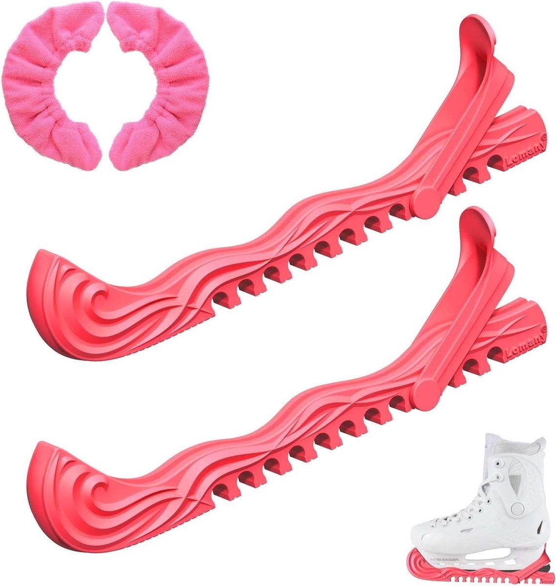Schaatsbeschermers Set - Schaats Covers - Messen Beschermen - Verstelbare Gesp - 2 Paar - Roze