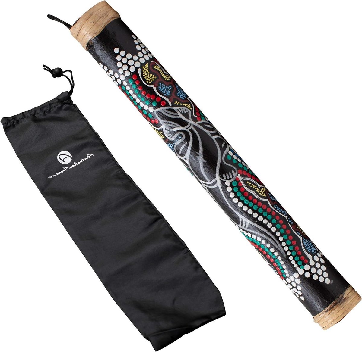 Regenstok - Muziek stok - Muziek maken - Handgeschilderd design - 40 cm - Multicolor