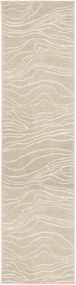 Skagen, Vloerkleed, Moderne, 80 x 300 cm, Rechthoekig, Middelpolig, Alleen handwas, oeko_tex_100, Beige