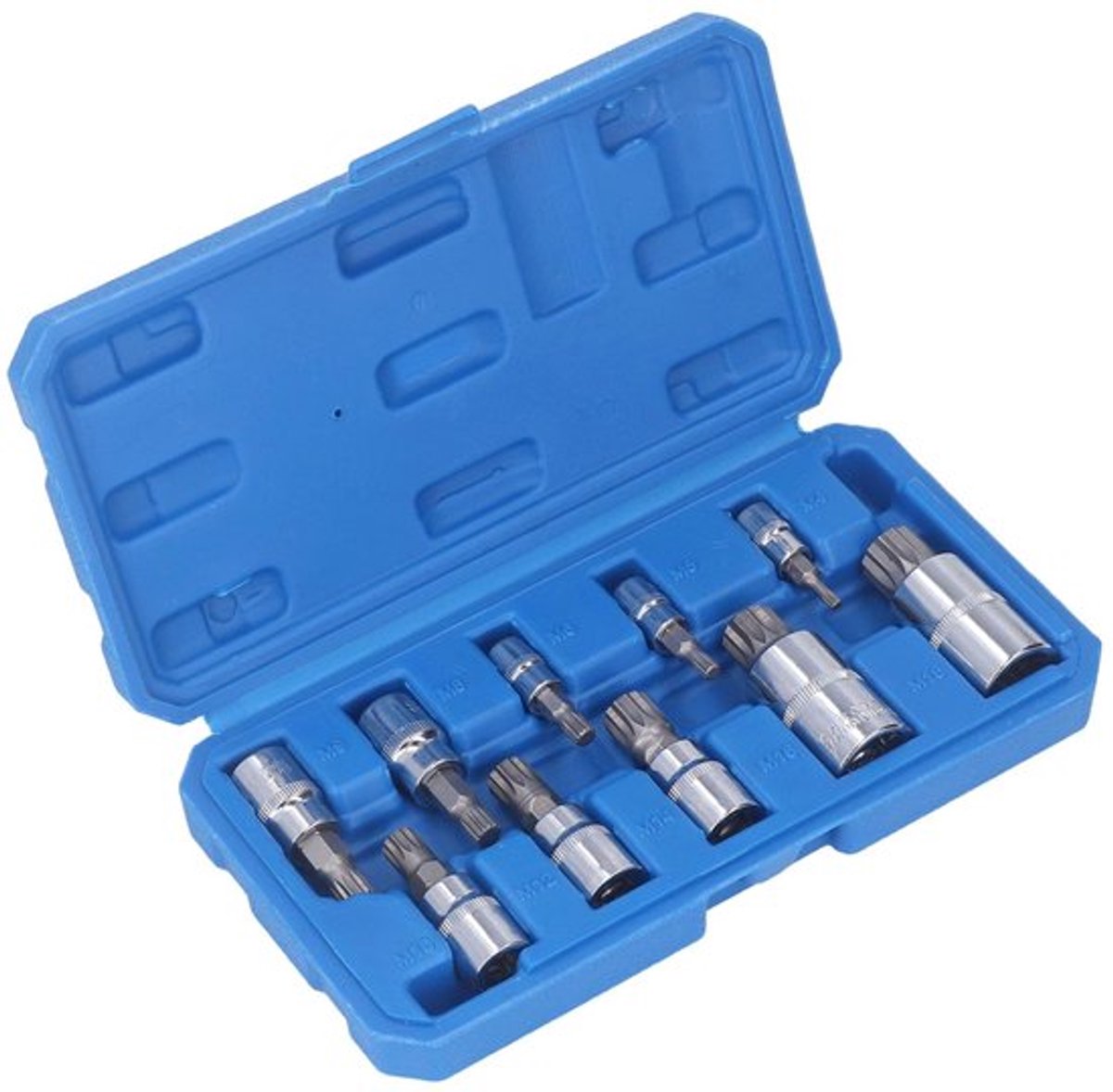 Dailygoods- Dopsleutelset 10-delig - Drievoudige vierkante spline
