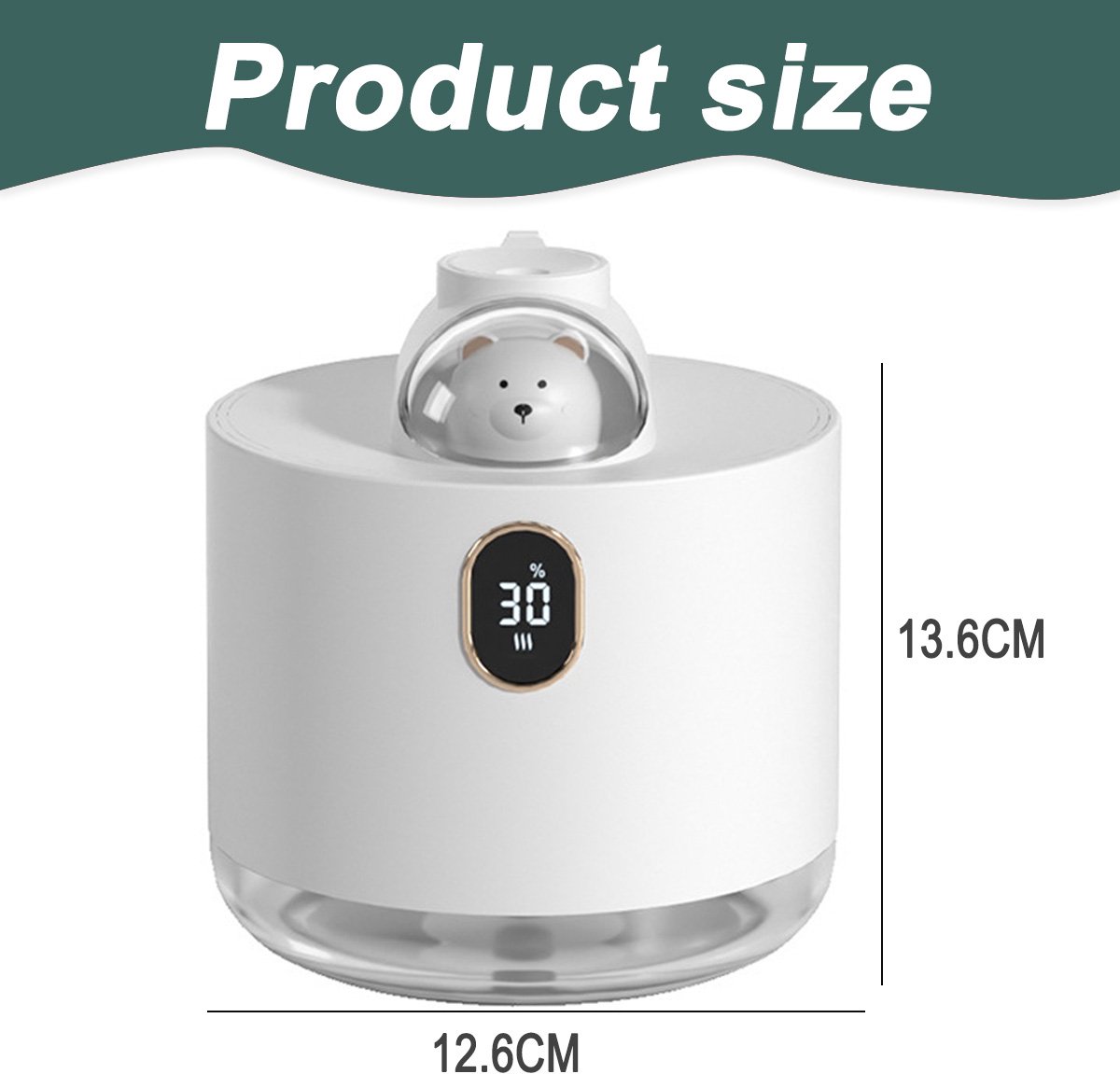 EZYCART S.R.L. Luchtbevochtiger voor de slaapkamer, 500 ml ultrasone luchtbevochtiger (koude nevel) voor thuis, babykamer & planten, stille werking, eenvoudig van bovenaf te vullen, automatische uitschakeling, met accu thumbnail 2