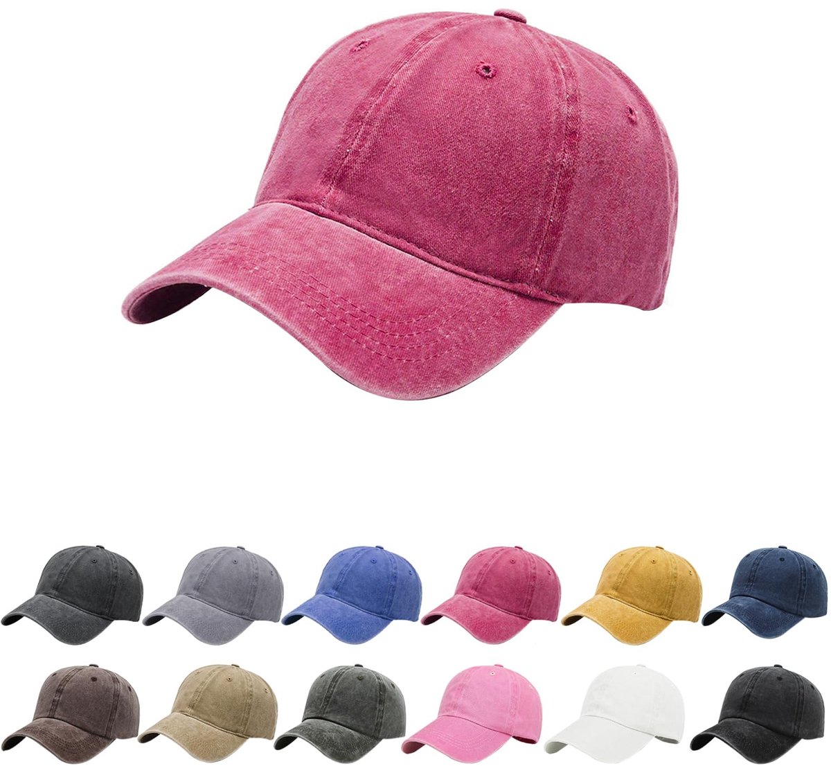 Aomig Basecap uniseks, retro baseballcap heren en dames, verstelbare pet met klep, zonnebescherming, baseballpet voor outdoor, hardlopen, tennis, golf, reizen