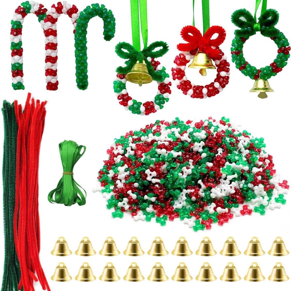 Grote Kerst Knutselset: 1570 Kralen voor Kerstboomversiering & DIY Cadeaus – foto 8