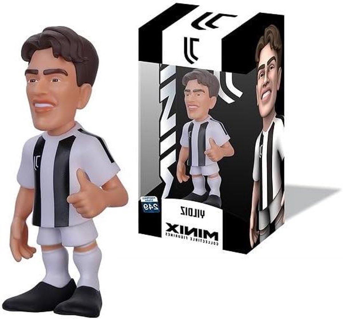 Voetbalster Figuur - Verzamelbeeldje Ster - Verzamelen - Officieel Gelicentieerd - 12 cm - Zwart-wit