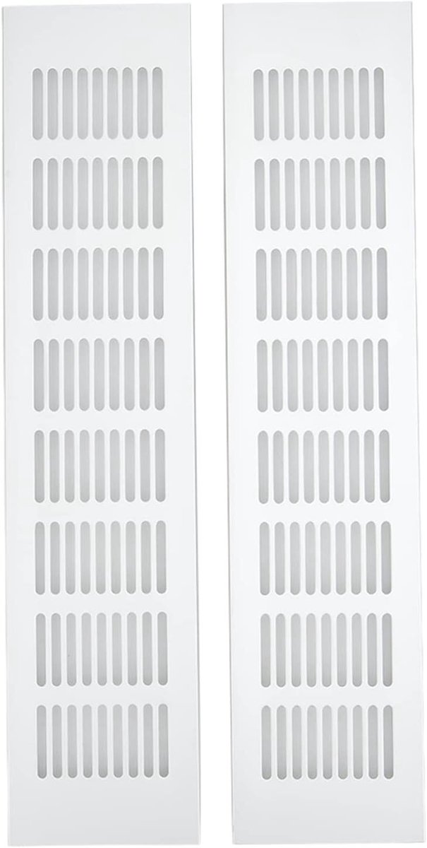 Ventilatierooster - Ontluchter Aluminium - Ventilatie Kast - Eenvoudige Installatie - 80 x 350 mm - Wit